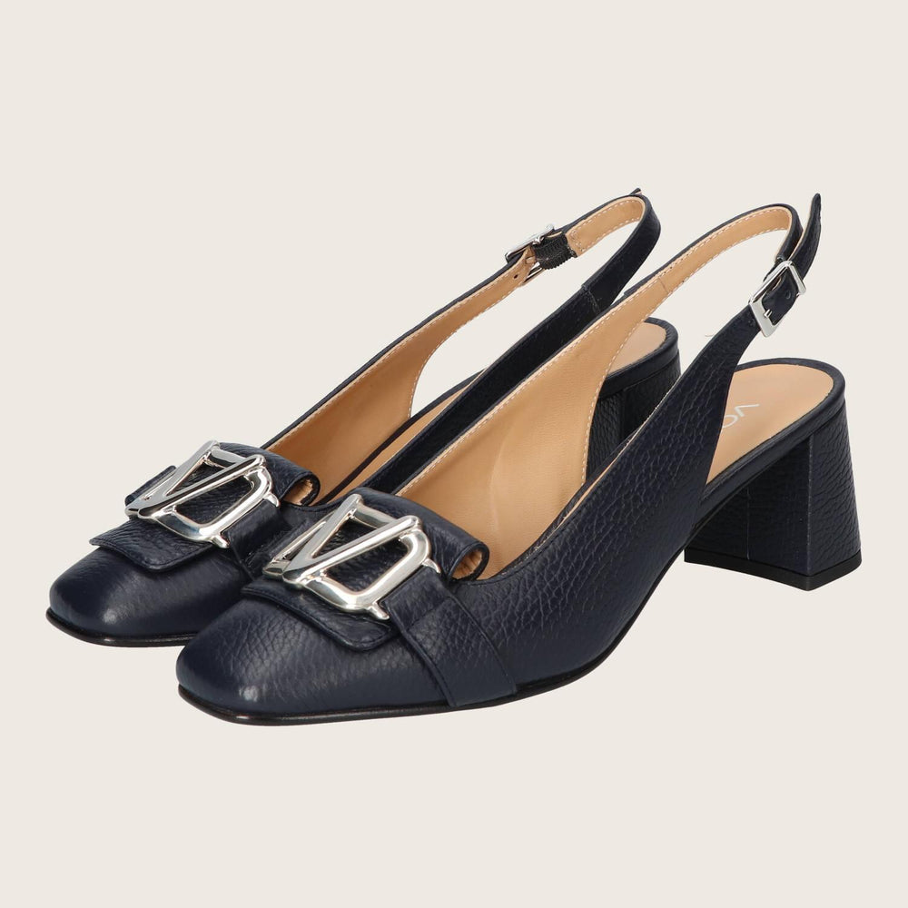 Slingback, bleu